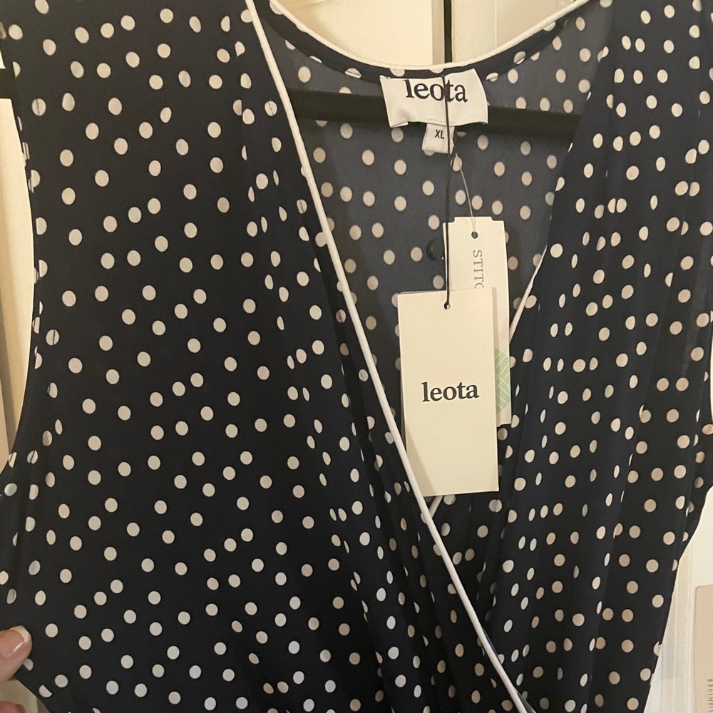 Polka dot black and white dress